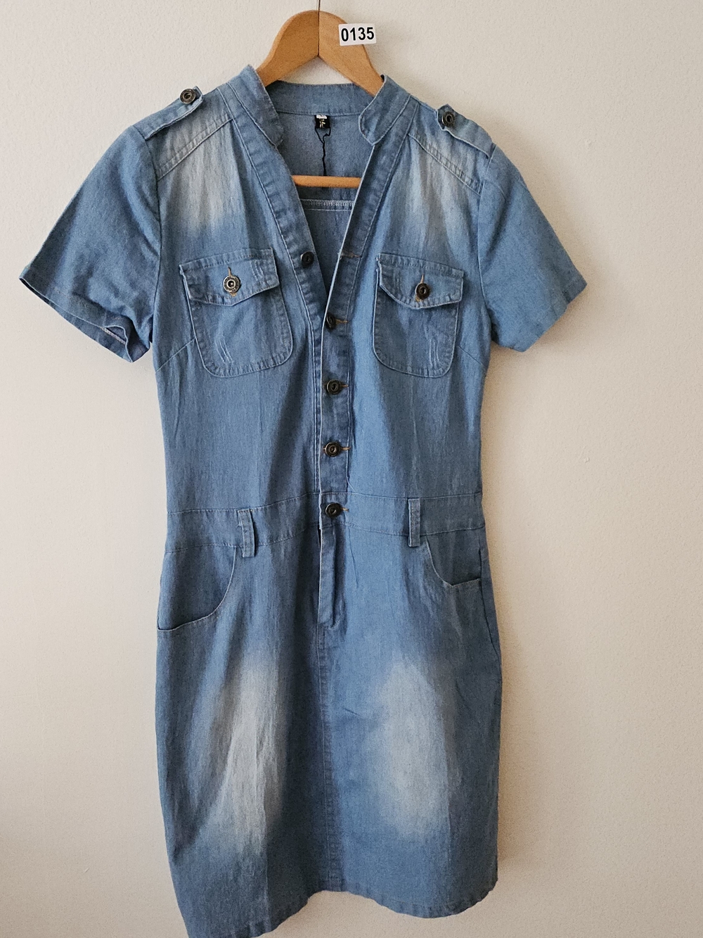 Denim Shirt Midi Dress - Blue